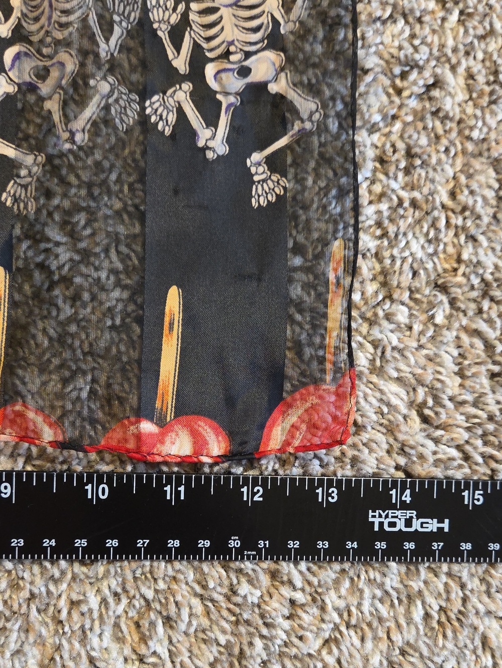 Halloween Purse Scarf - Black with Orange & White Print - Picture 3 of 4